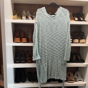 Free People Textured Knit Dress in Light Gray